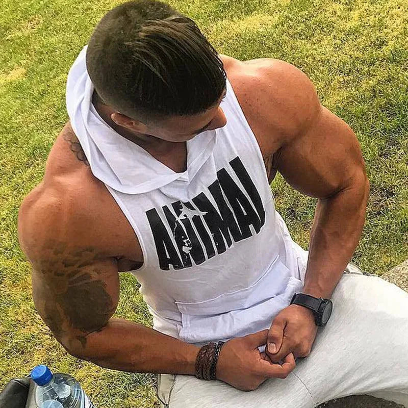 Man Sleeveless Sweatshirt Gym Clothing