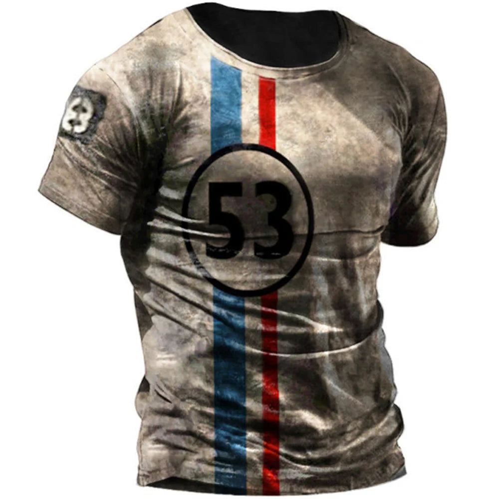 Vintage T Shirts for Men 3D Print  American Tee Top